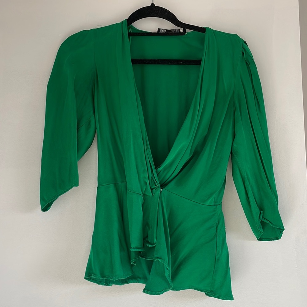 Zara silk green blouse